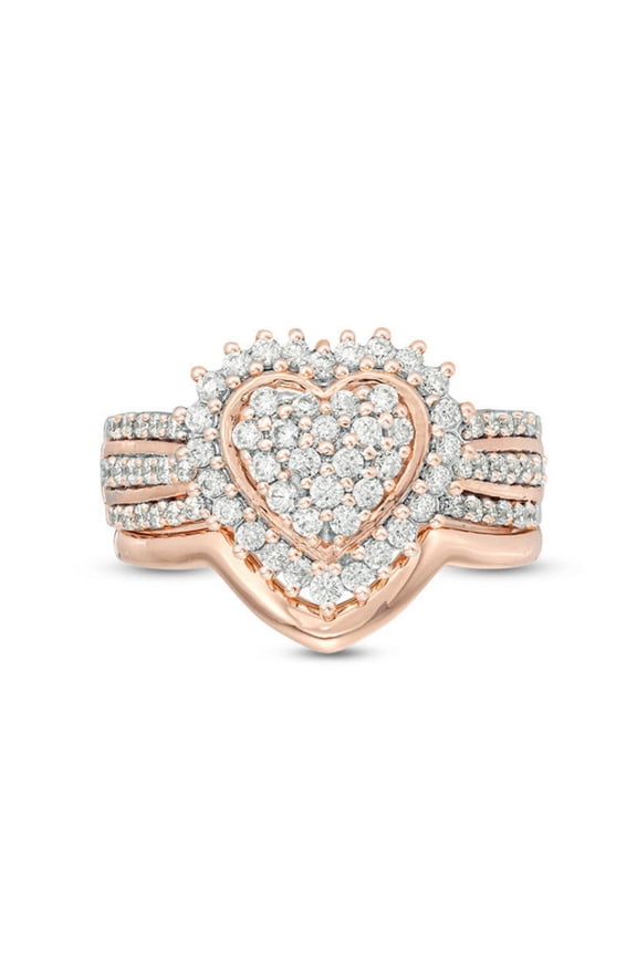 Women Diamond Zircon Love Combination Ring