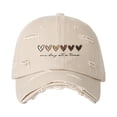 thumbnail image 1 of Women Distressed Baseball Cap, Heart Embroidered Adjustable Dad Hat Washed Cotton Curved Brim Vintage Summer Cap for Women Outdoor Sports Travel Beach Hiking Camping Low Profile, 1 of 3
