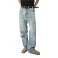 thumbnail image 1 of Women Distressed Wide Leg Jeans Denim Casual Loose Fit for Everyday Wear Ninety Percent Cotton Ten Percent Viscose, 1 of 7