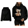 thumbnail image 1 of Women Dog Pouch Holder Sweatshirt Oversized Kitten Puppy Carrier Hood Casual Long Sleeve Oversized Pocket Sweatshirt for Women Winter Clothes, 1 of 9
