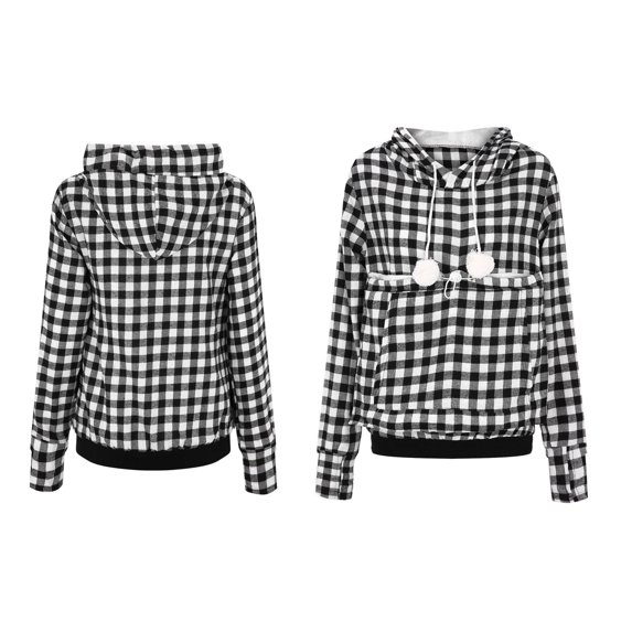 Women Dog Pouch Holder Sweatshirt Pet Carrier Hoodies Long Sleeve Large Pocket Pet Hoodie Fall Clothes