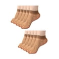 thumbnail image 1 of Unique Bargains Women Dots Pattern Ankle Length Stretchy Sheer Socks 10 Pairs Brown, 1 of 5