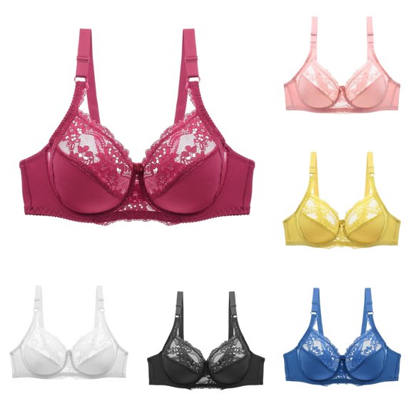 Women Double Lace Plus Size Bra with Comfort Fit for Daily Wear, 100D,
