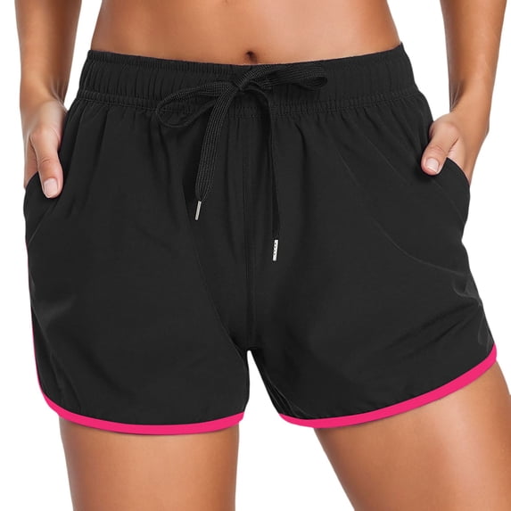 Women Double Layer Swim Shorts High Waisted Modest Swimwear Athletic Yoga Beach Bathing Suit Swimsuit M