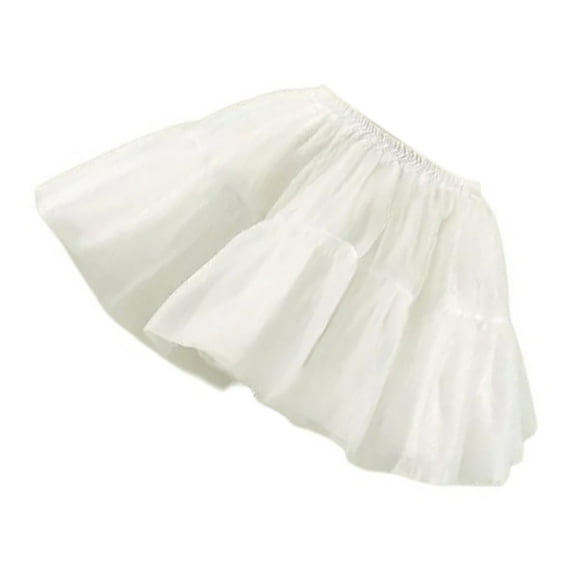 Women Double Layer Tulle Petticoat Pleated Ruffled A Line Puff Skirt Cosplay Costume Parties Underskirt Half Slip Dress