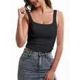 thumbnail image 1 of Women Double Lined Womens Tank Tops Y2K Going Out Crop Tops Slim Sleeveless Summer Square Neck Shirts, 1 of 7