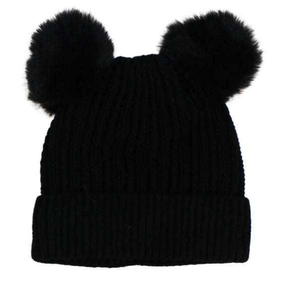 Women Double Pom Pom Beanies Hat, Winter Hats for Women Cold Weather Warm Knit.