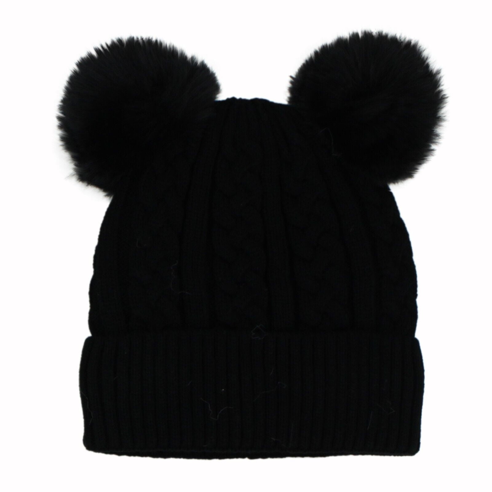 Pompom Beanie Double Puff Beanie Double Harley Pom Pom Hat Grey