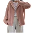 thumbnail image 1 of Women Double Zipper Hooded Sweater Jacket Autumn And Winter Korean Loose Lazy Age Reducing Knitted Cardigan Top, 1 of 8