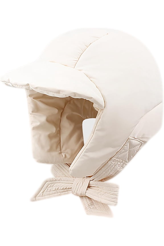 Women Down-Hat with Ear-Flaps Warm-Windproof-Lightweight Hat Portable Ball-Trooper-Cap Winter Cold Aviator Hat