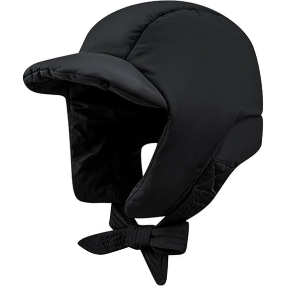 Women Down-Hat with Ear-Flaps Warm-Windproof-Lightweight Hat Portable Ball-Trooper-Cap Winter Cold Aviator Hat