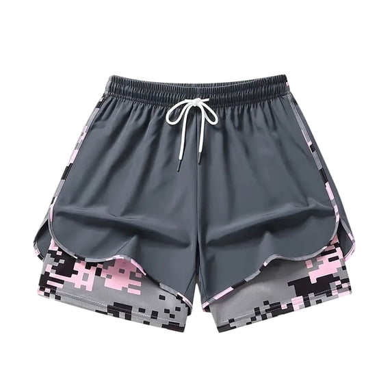 Women Drawstring Athletic Shorts with Pockets Elastic Waist Summer Sports,Dark Gray,XL