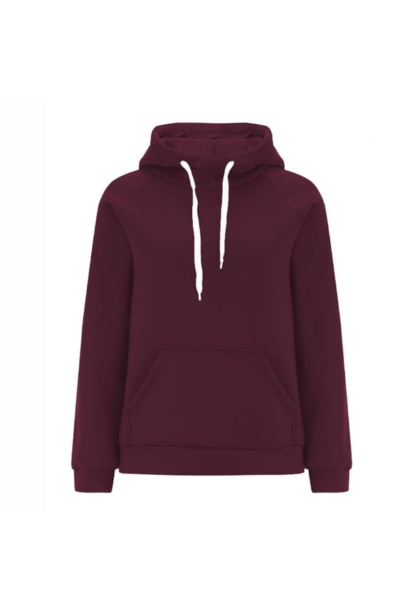 Women Drawstring Hooded Sweatshirts, Cotton Fleece Pullover Hoodies Tops, Winter Travel Solid Color Long Sleeve Hoodie Sweats Shirts