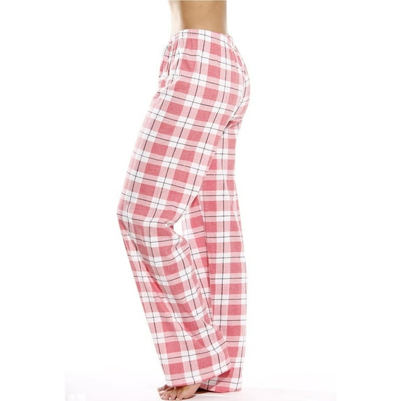 Women Drawstring Plaid Pajama Pants Soft Comfy Elastic Waist Loungewear Bottoms Sleep Trousers for Teens L