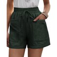 thumbnail image 1 of Women Drawstring Shorts High Waist Casual Loose Wide Leg Lace Up Shorts with Pockets for Summer OD Green XXL, 1 of 6