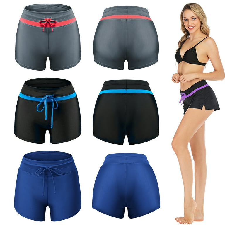 Women Drawstring Tight Fitting Summer Beach Shorts Swimming Soft Swimwear Trunks Board Pants Quick Dry Trunks Two colors Walmart