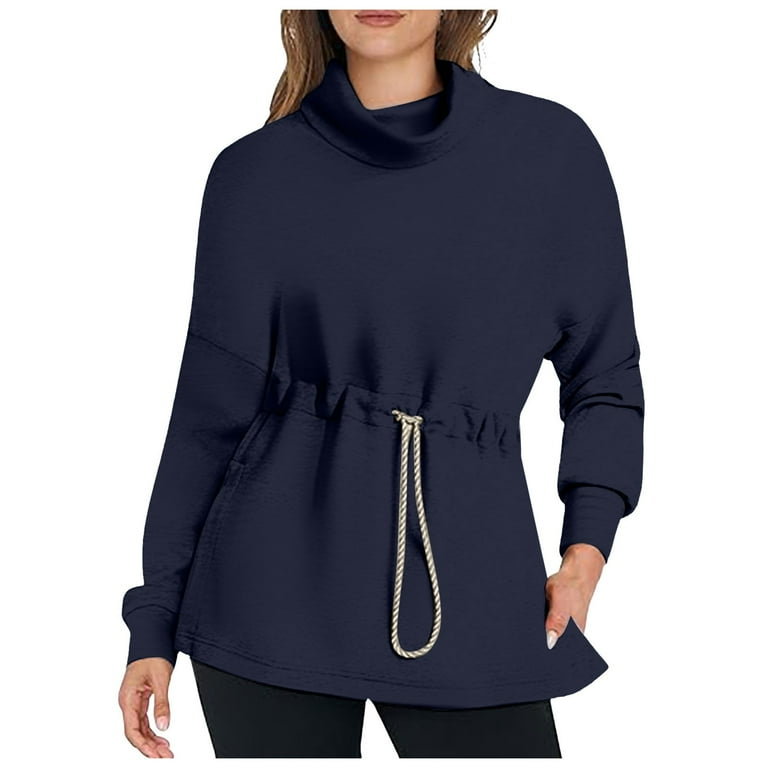 Drawstring waist sweatshirt deals