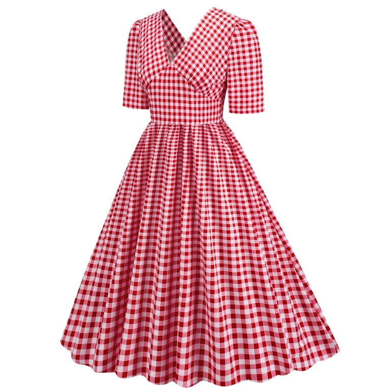 Women Dress Casual Short Sleeve Retro Housewife Evening Party Prom Women Dresses Leisure Clothing - Walmart.com Women Dress Casual Short Sleeve Retro Housewife Evening Party Prom Women Dresses Leisure Clothing - Walmart.com
