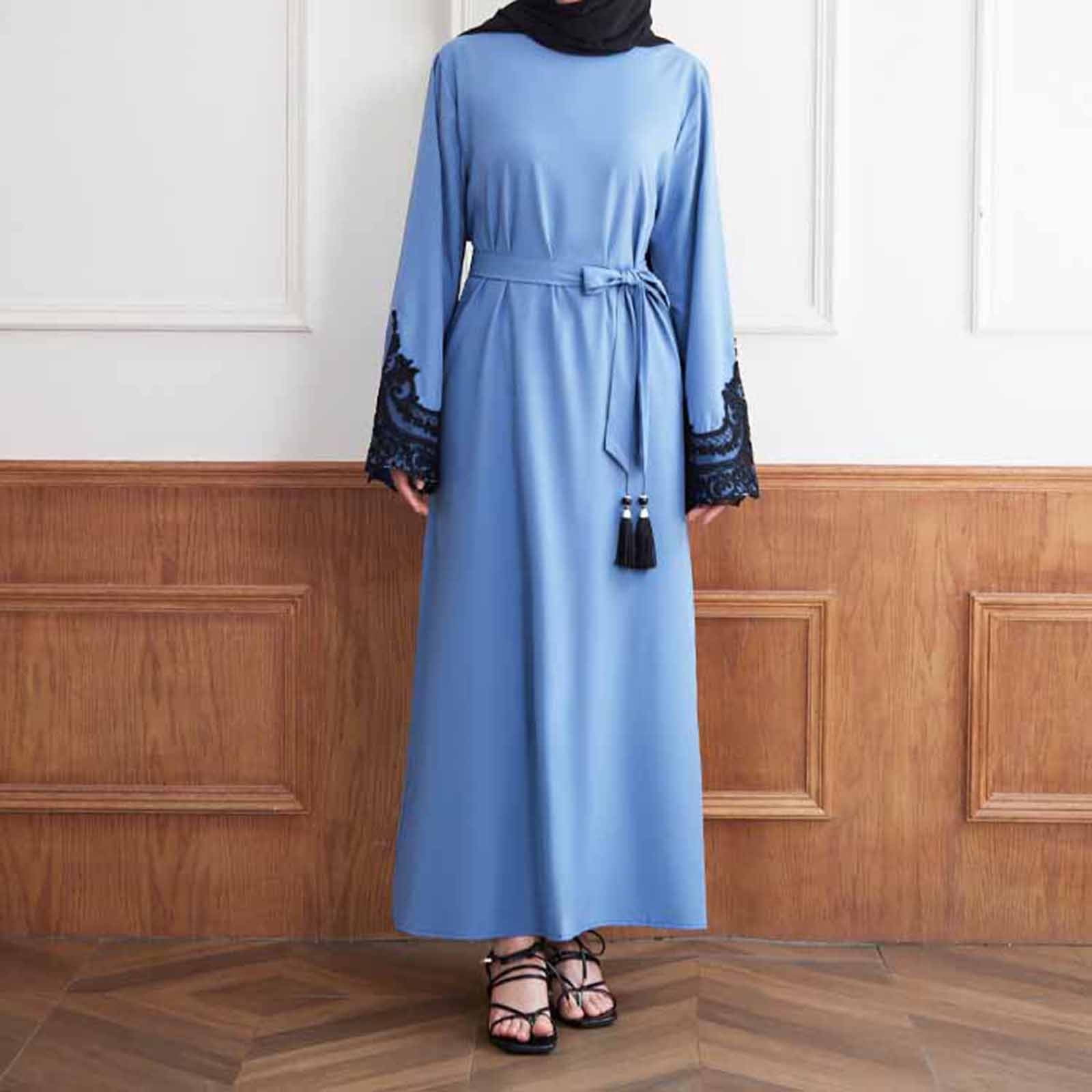 Women Dress Crew Neck Long Sleeve Pullover Summer Casual Maxi Dress With  Belt Elegant Abaya Evening Gown Dresses for Women 5x Instant Hijab Two  Piece Dress Formal Dresses for Women Fancy plus Size - Walmart.com