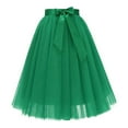thumbnail image 1 of Women Dress Green Tutu Dress Long Tulle Midi Skirt Puffy Fairy Skirts Irregular Tutu for Women, 1 of 2
