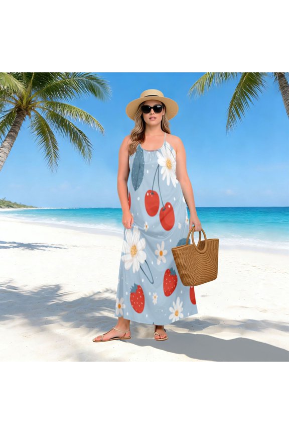 Women Dress Oversize Style Open-Back Design-Berry & Daisy Breeze Patterngg507230199p1252c1323s3155