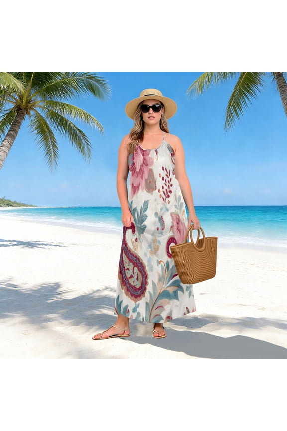 Women Dress Oversize Style Open-Back Design-Blush Paisley Dream Patterngg507233304p1252c1323s3155