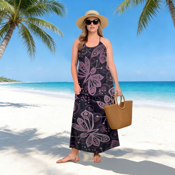 Women Dress Oversize Style Open-Back Design-Midnight Butterfly Lace Patterngg507268924p1252c1323s3155