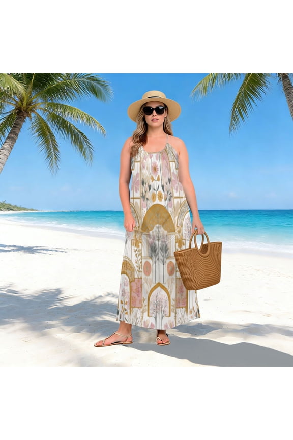 Women Dress Oversize Style Open-Back Design-Pastel Sanctuary Patterngg507240949p1252c1323s3159