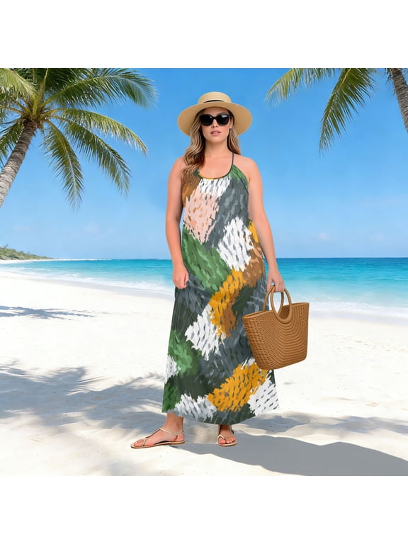 Women Dress Oversize Style Open-Back Design-Python Snake Skin Pattern Patterng