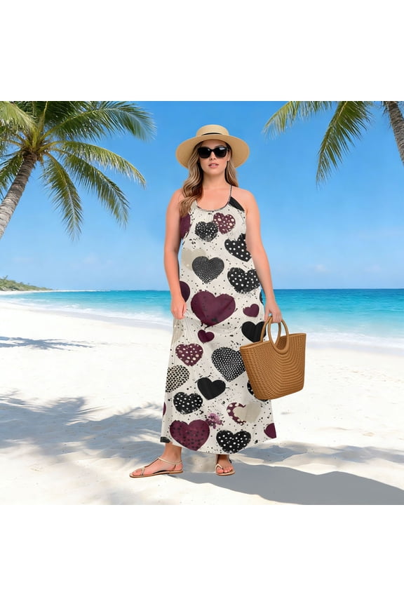 Women Dress Oversize Style Open-Back Design-Red Cherry Sky Patterngg507227260p1252c1323s3159