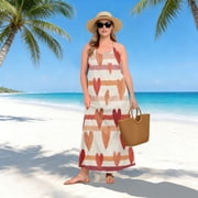 Women Dress Oversize Style Open-Back Design-Retro Love Lines Patterngg507224547p1252c1323s3157
