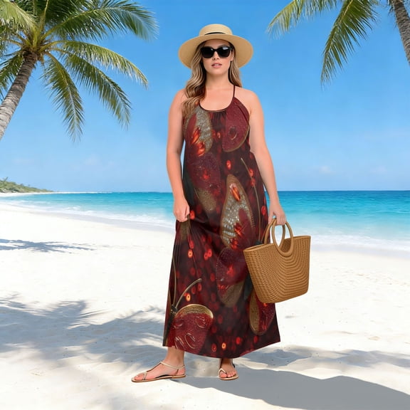 Women Dress Oversize Style Open-Back Design-Ruby Wings Patterngg507250074p1252c1323s3155