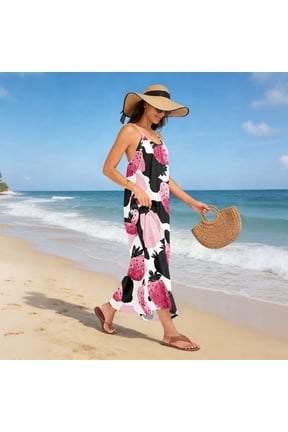 Women Dress Oversize Style Open-Back Design-Strawberry Leopard Print Pattern Patterng