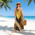 thumbnail image 1 of Women Dress Oversize Style Open-Back Design-Yellow Python Pattern Patterng, 1 of 6