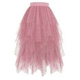 thumbnail image 1 of Women Dress Pink Tutu Skirts for Women Long Tulle Maxi Skirt Layered Mesh Fairy Skirt Shiny Skirt, 1 of 2