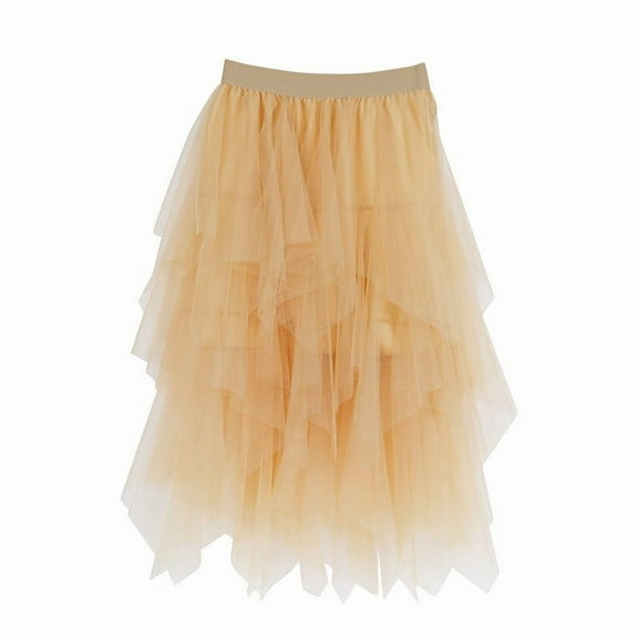 Women Dress Rose GoldTutu Skirts Tulle Maxi Skirt Layered Mesh Fairy Skirt Princess Tutu