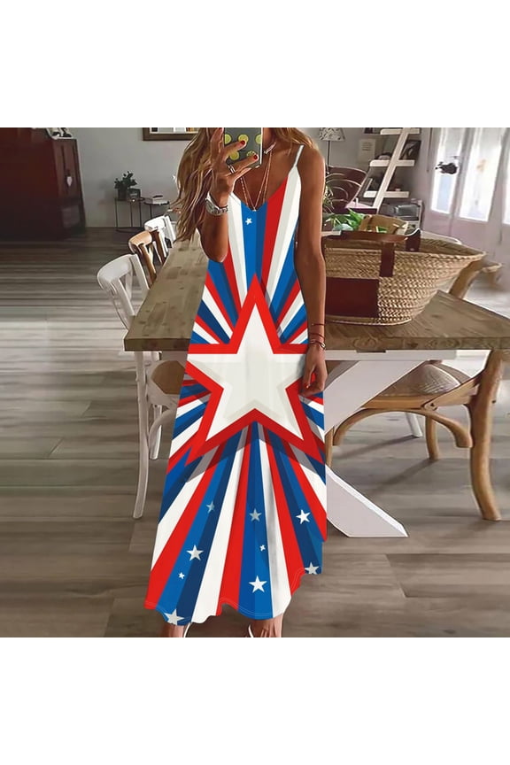 Women Dress Summer Summer Dresses Women Summer Dresses For Women Print Sleeveless Round Neck Dress Casual Long Dresses G Multicolor M