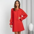thumbnail image 1 of Women Dress V Neck Casual Loose Flowy Swing Shift Dresses, 1 of 8