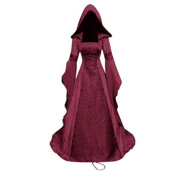 Women Dress Vintage Sleeve Sweetheart Dress Panel Women Court Dress Plus Size Long Dress Gothic Dress Red XXL