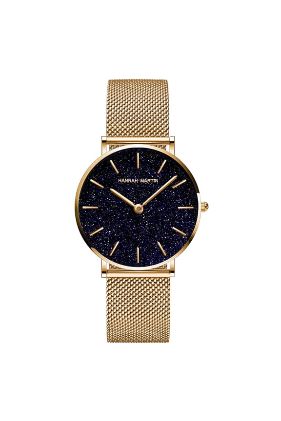 Women Dress Watches Fashion Star Dial Analog Waterproof Wrist Watch with Stainless Steel /Leather Strap