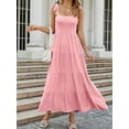 thumbnail image 1 of Women Dresses 2024 Summer Floral Sleeveless Maxi Dress Casual Spaghetti Strap Tiered Flowy Beach Long Dress, 1 of 5