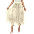thumbnail image 1 of Women Dresses Beige Tutu Skirts for Women Long Tulle Midi Skirt Fluffy Skirt Y2k Skirt, 1 of 4