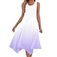 thumbnail image 1 of Women Dresses under $10! Cagogo Womens Summer Sleeveless Dresses Casual Gradient Color A-line Flowy Tank Sundress Beach Vacation Hankerchief Flare Midi Wedding Guest Dresses, 1 of 8