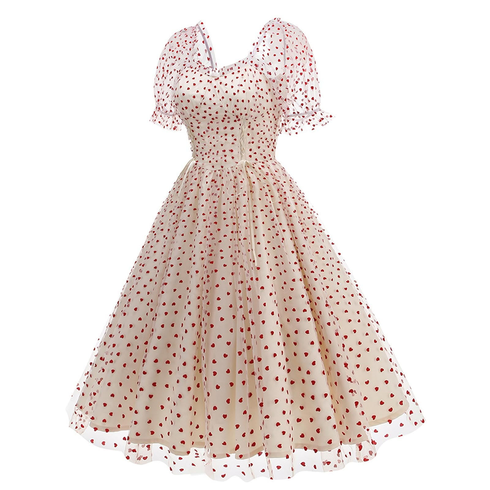 Women Fair Lady Flower Dress New Retro Ladies Floral Print Frilly dresses  Graceful Plearted Vestidos Feminine Dress - Walmart.com