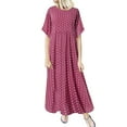 thumbnail image 1 of Women Dresses Clothingï¼Casual Dresses for Women Short Casual O Neck Sleeve Dot Dress Size Plus Women Fashion Peinted Women's Dress, 1 of 4