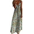 thumbnail image 1 of Women Dresses Clearance,Ladies Sleeveless Maxi Dress Bohemian Beach Vintage Dress Baggy Loose Floral Printed Casual Long Dress Wedding Guest Dresses Holiday Dress, 1 of 4