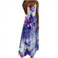 thumbnail image 1 of Women Dresses Clearance,Ladies Sleeveless Maxi Dress Bohemian Beach Vintage Dress Baggy Loose Floral Printed Casual Long Dress Wedding Guest Dresses Holiday Dress, 1 of 5