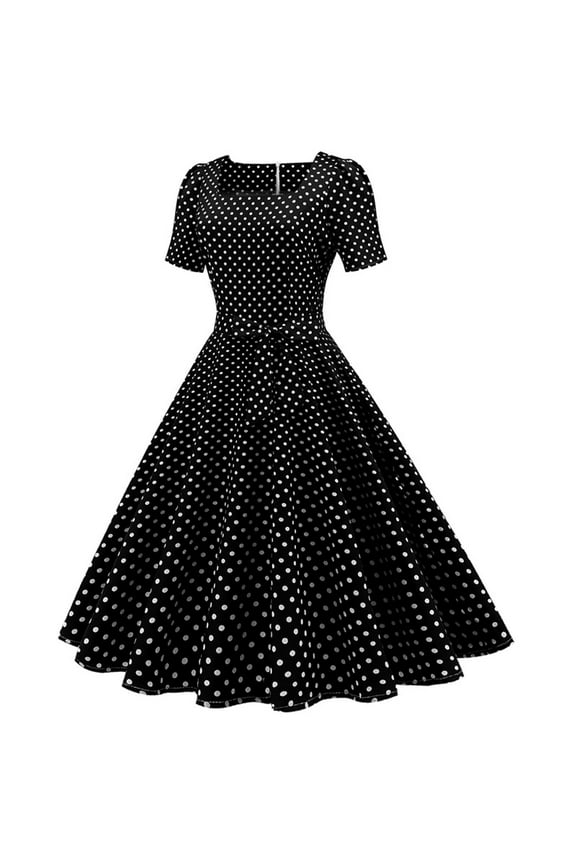 Women Dresses ,Ladies Sleeveless Vintage 1950s Dresses Elegant Housewife Evening Party Prom Dress Retro Swing Work Office Dress Plus Size A Line Flared Swing Wedding Guest Dress