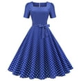 thumbnail image 1 of Women Dresses ,Ladies Sleeveless Vintage 1950s Dresses Elegant Housewife Evening Party Prom Dress Retro Swing Work Office Dress Plus Size A Line Flared Swing Wedding Guest Dress, 1 of 7