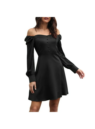 Dasayo Black Dresses for Women Women's Fashion Summer Solid Color Sling  Drawstring Slim Fit Mini Dress 